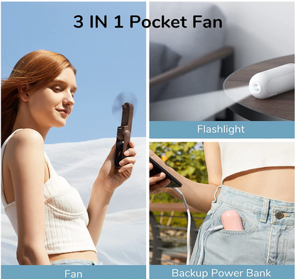 ThePowerBreeze™ - 3-in-1 Portable Fan (Power Bank, Flashlight, 2-Velocity Fan)