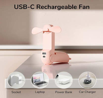 ThePowerBreeze™ - 3-in-1 Portable Fan (Power Bank, Flashlight, 2-Velocity Fan)